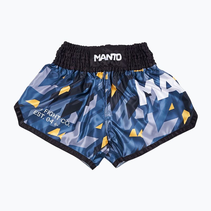 MANTO men's Muay Thai Block training shorts blue MNS503_MUL_2S