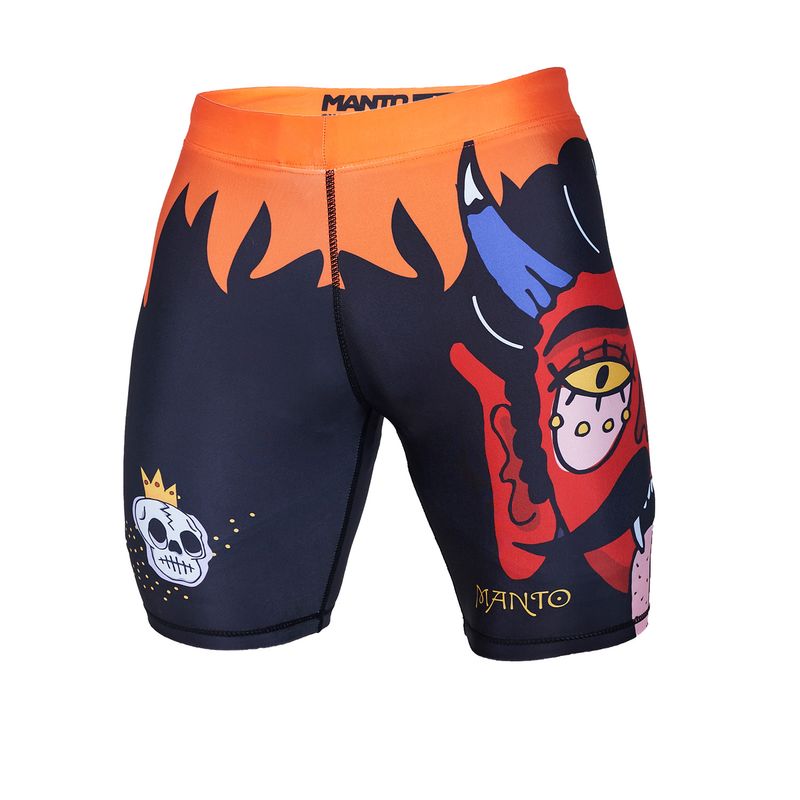 MANTO Diablo men's training shorts black-orange MNS545_BLK