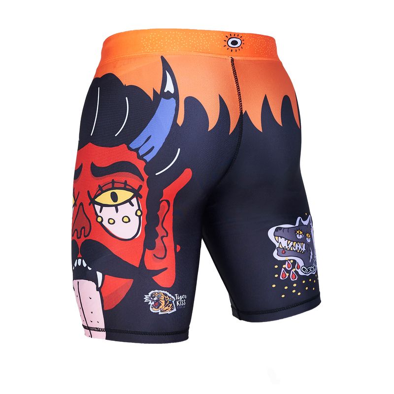 MANTO Diablo men's training shorts black-orange MNS545_BLK 2