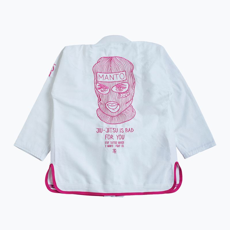 GI for Brazilian jiu-jitsu men's MANTO Balaclava white MNG982_WHT/PIN 2