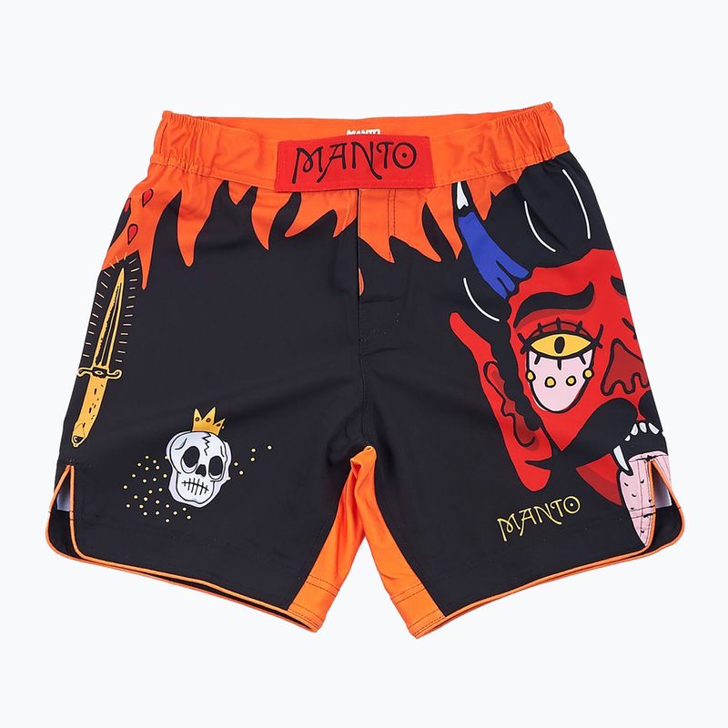 MANTO Diablo men's training shorts black-orange MNS507_BLK