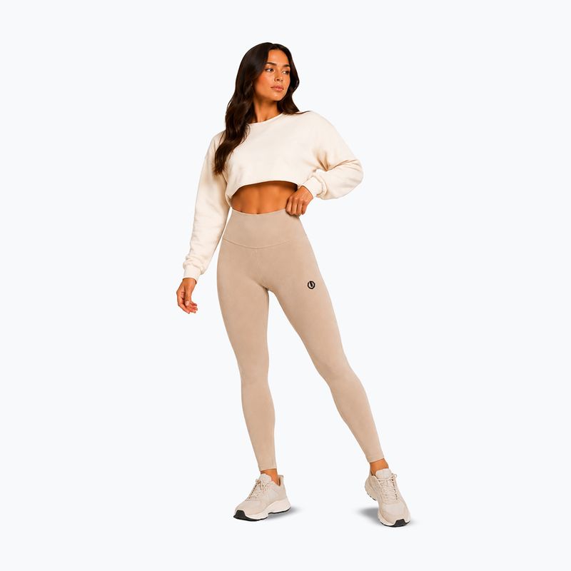 Women's training leggings Octagon Legion Ribber beige 2