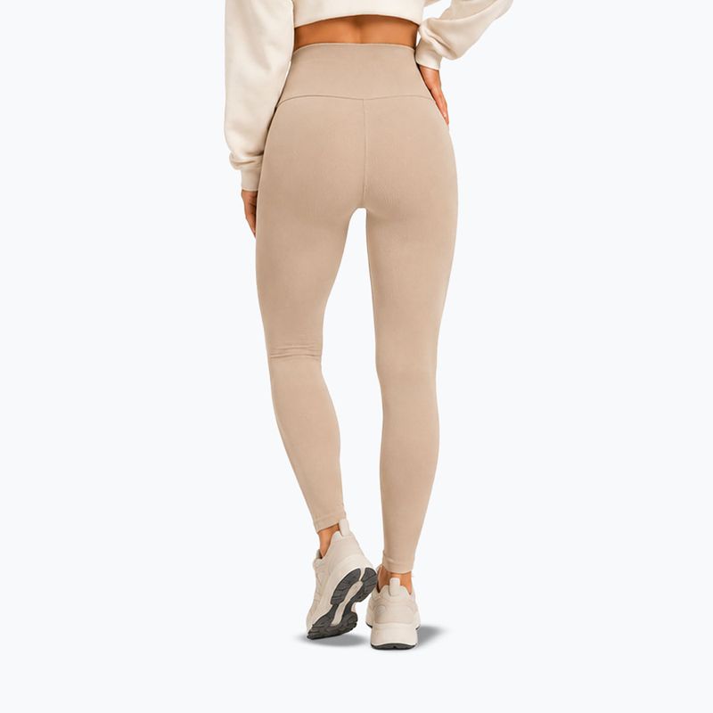 Women's training leggings Octagon Legion Ribber beige 3