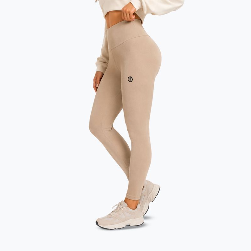 Women's training leggings Octagon Legion Ribber beige 4