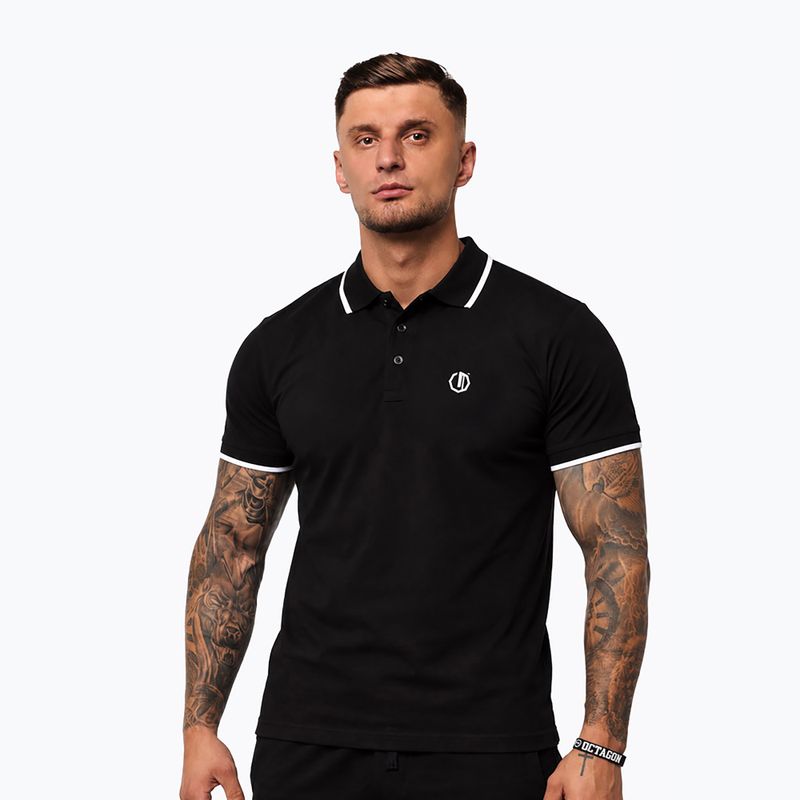 Men's polo shirt Octagon Legion Tipped Small Logo 3D Polo black