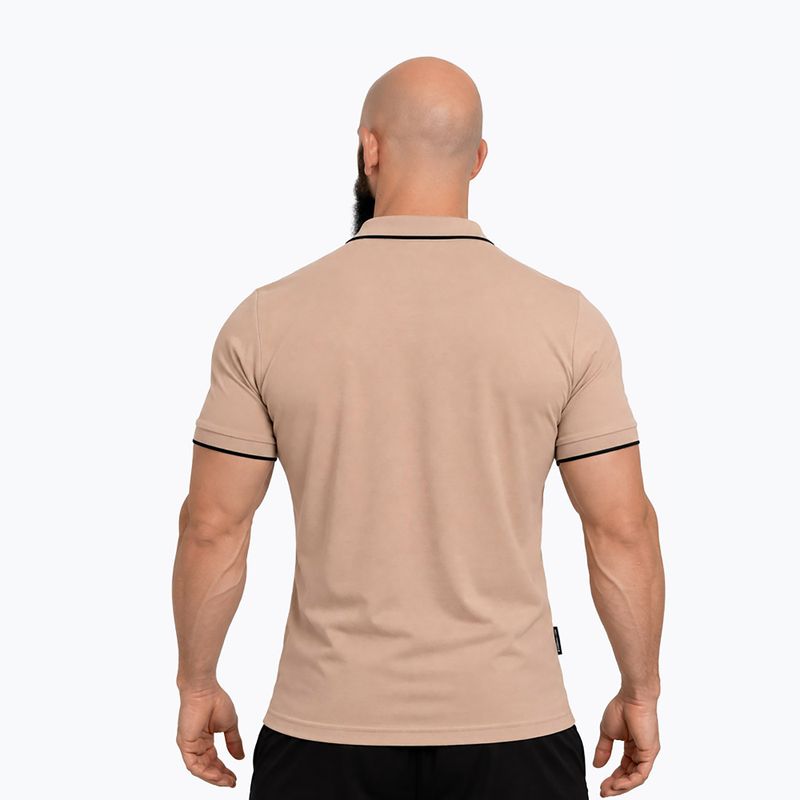 Men's polo shirt Octagon Legion Tipped Small Logo 3D Polo beige 2