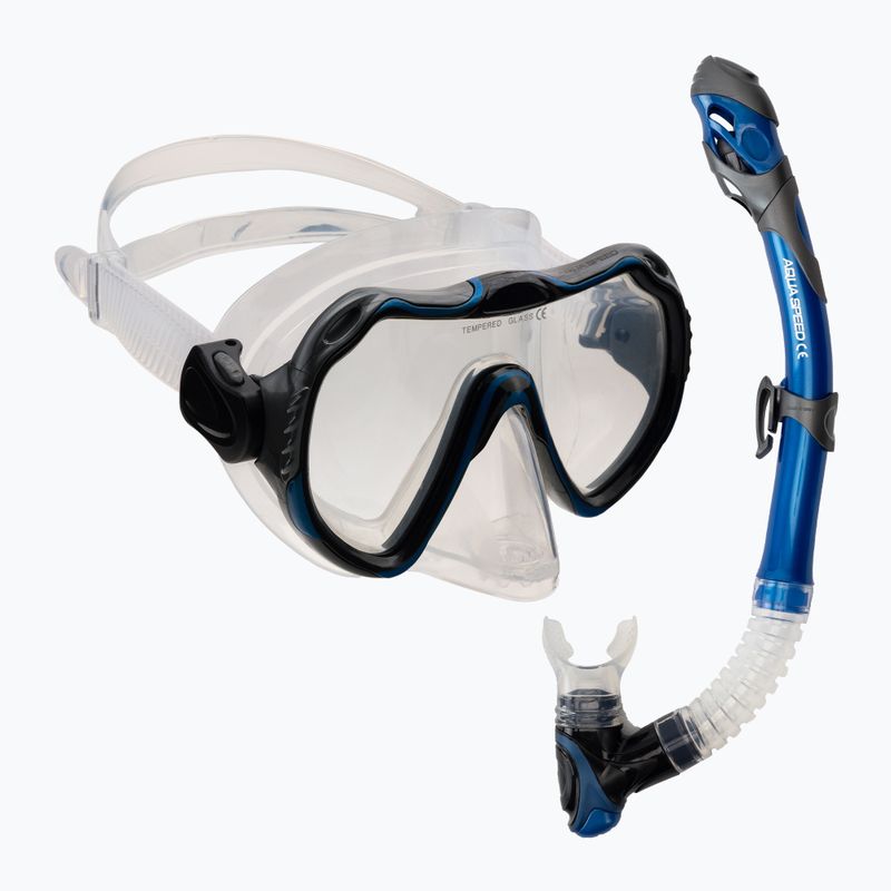 AQUA-SPEED Java + Elba diving set blue 614