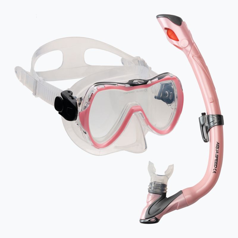 AQUA-SPEED children's diving set Enzo + Evo pink 604