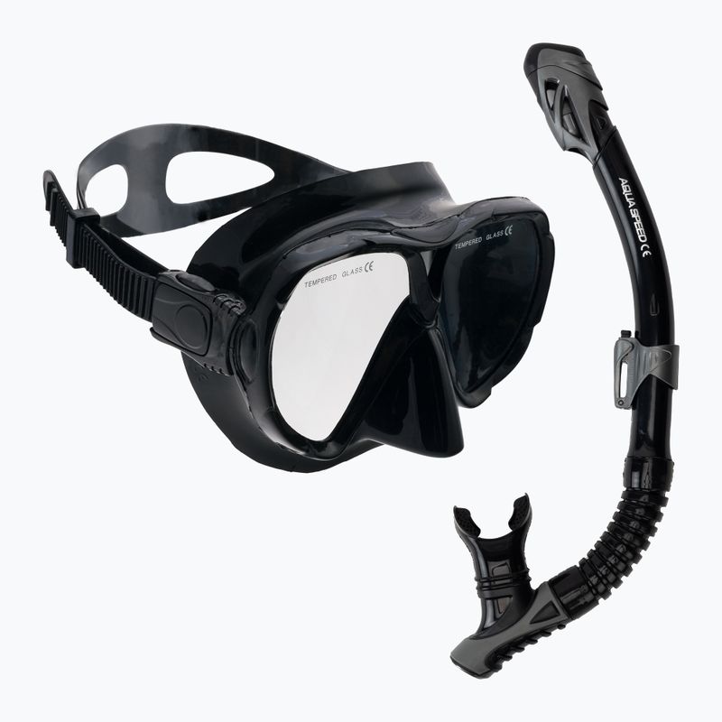 AQUA-SPEED diving set Vanua + Borneo black 610