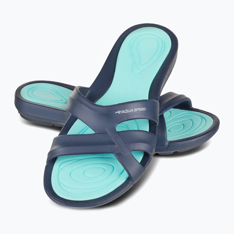 Women's slides AQUA-SPEED Panama navy blue/blue 11