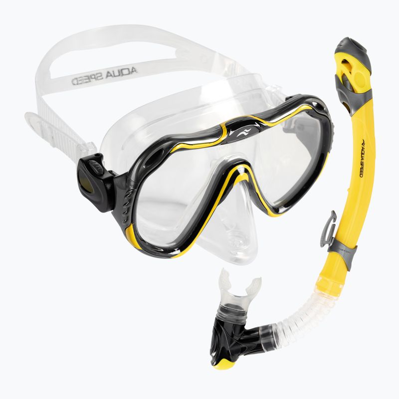 AQUA-SPEED Java + Elba diving set yellow 8206