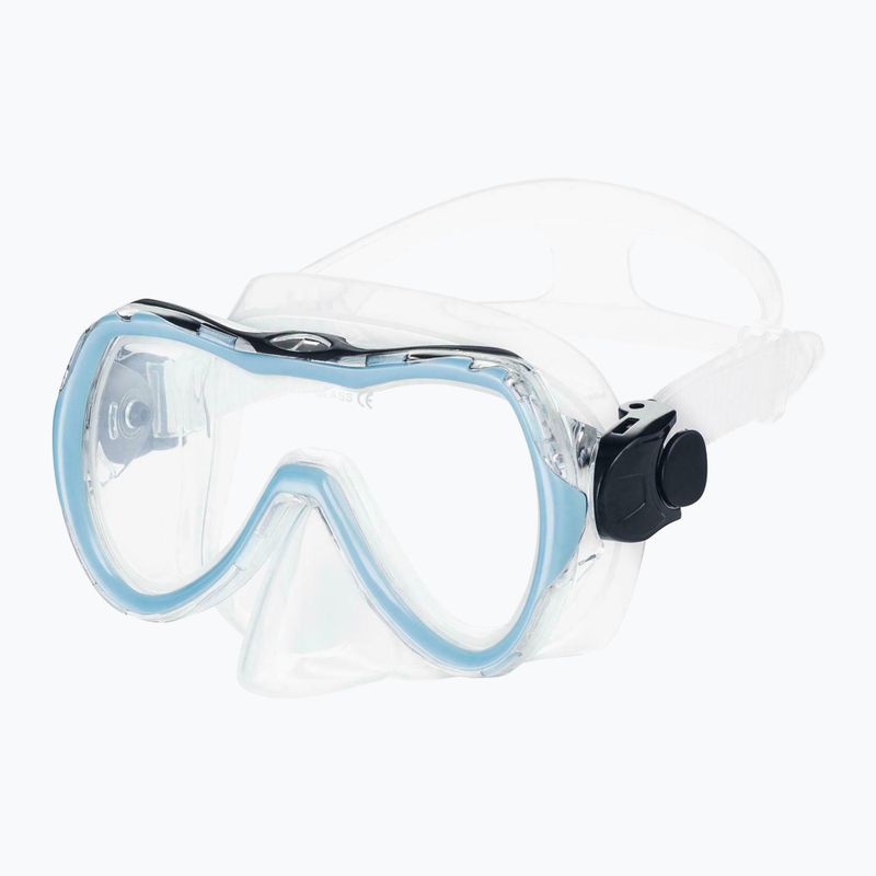 AQUA-SPEED Enzo + Evo mask + snorkel + bag light blue set 2