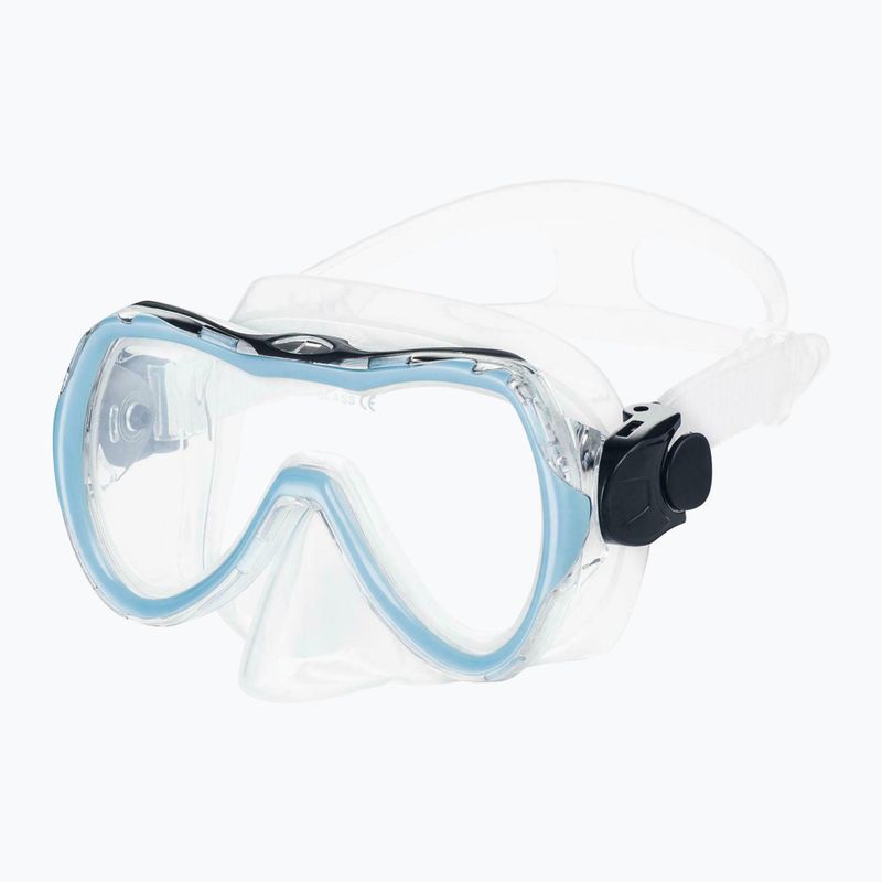 Children's AQUA-SPEED Enzo + Evo Snorkelling Set mask + snorkel + light blue bag 2