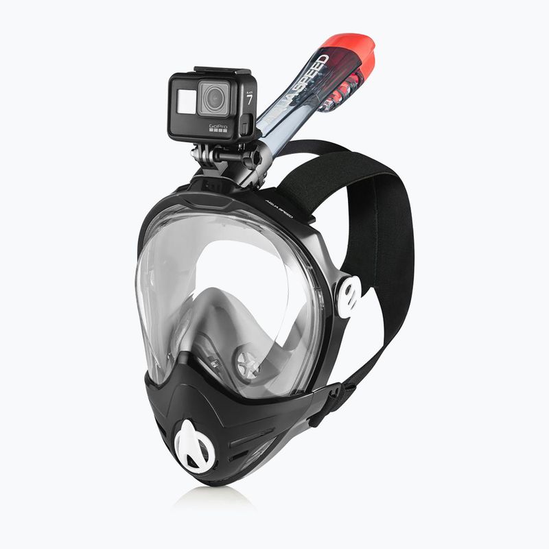 AQUA-SPEED Brizo full face mask for snorkelling + camera holder black 5