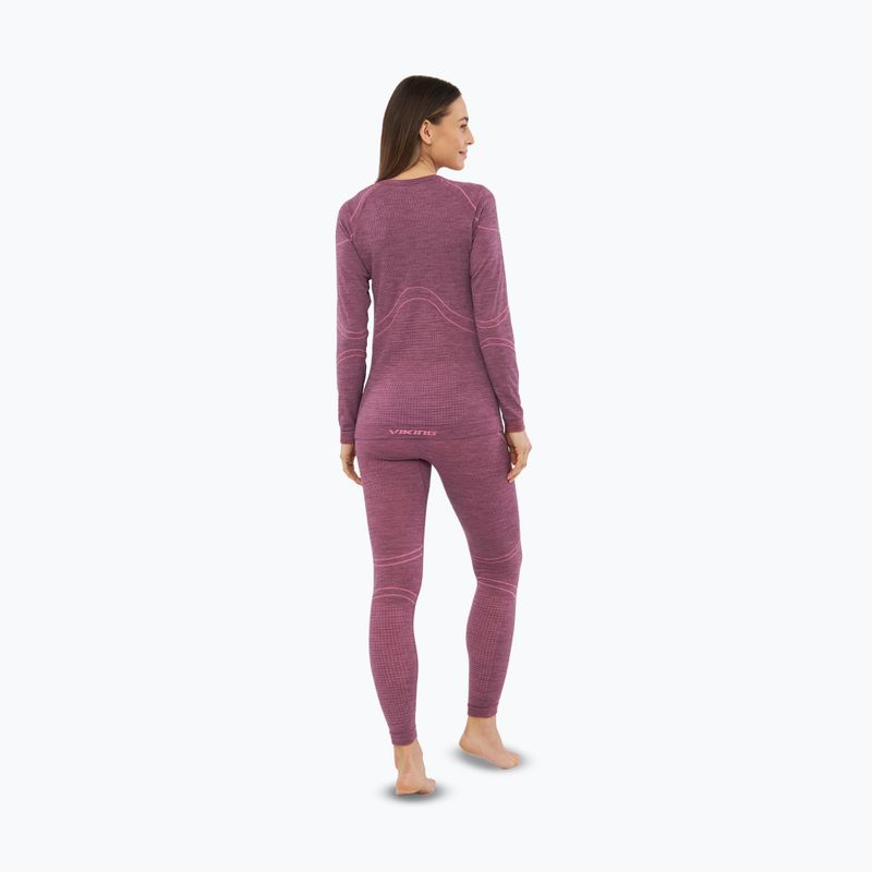 Women's thermal underwear set Viking Lan Pro claret/light pink 6
