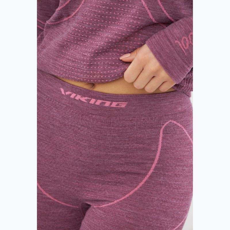 Women's thermal underwear set Viking Lan Pro claret/light pink 9