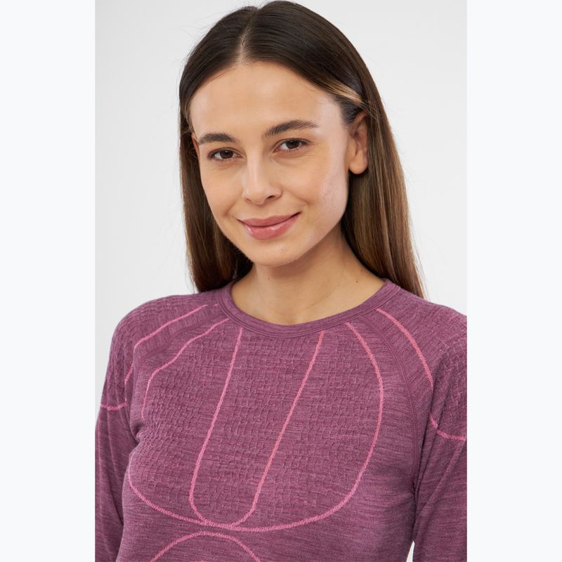 Women's thermal active sweatshirt Viking Lan Pro claret/light pink 4