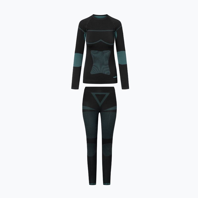 Women's thermal underwear set Viking Ilsa black/turquoise