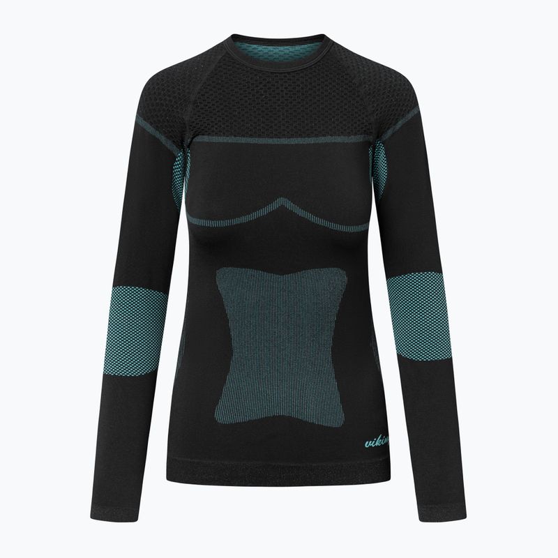 Women's thermal underwear set Viking Ilsa black/turquoise 2