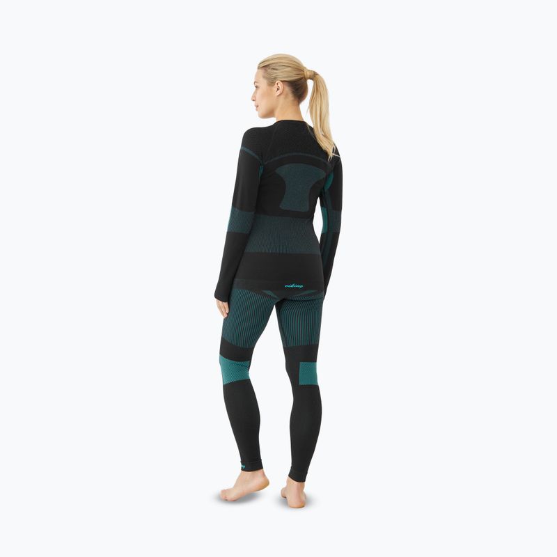 Women's thermal underwear set Viking Ilsa black/turquoise 6