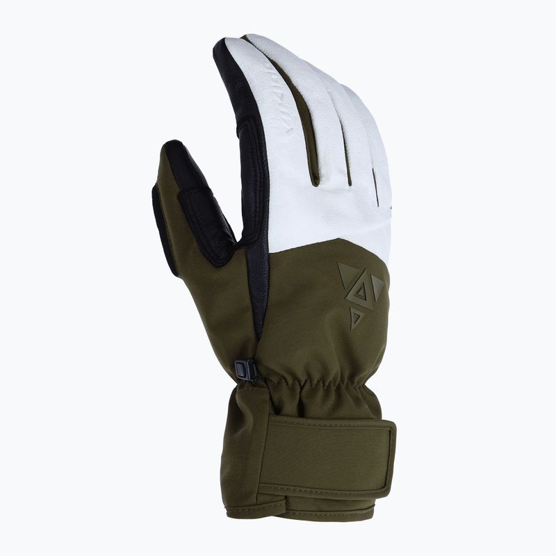 Men's ski gloves Viking Norvik Pro Pipe khaki/white 2
