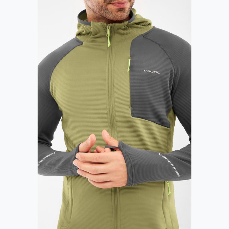 Men's trekking sweatshirt Viking Birger Hoodie olive/dark grey 4