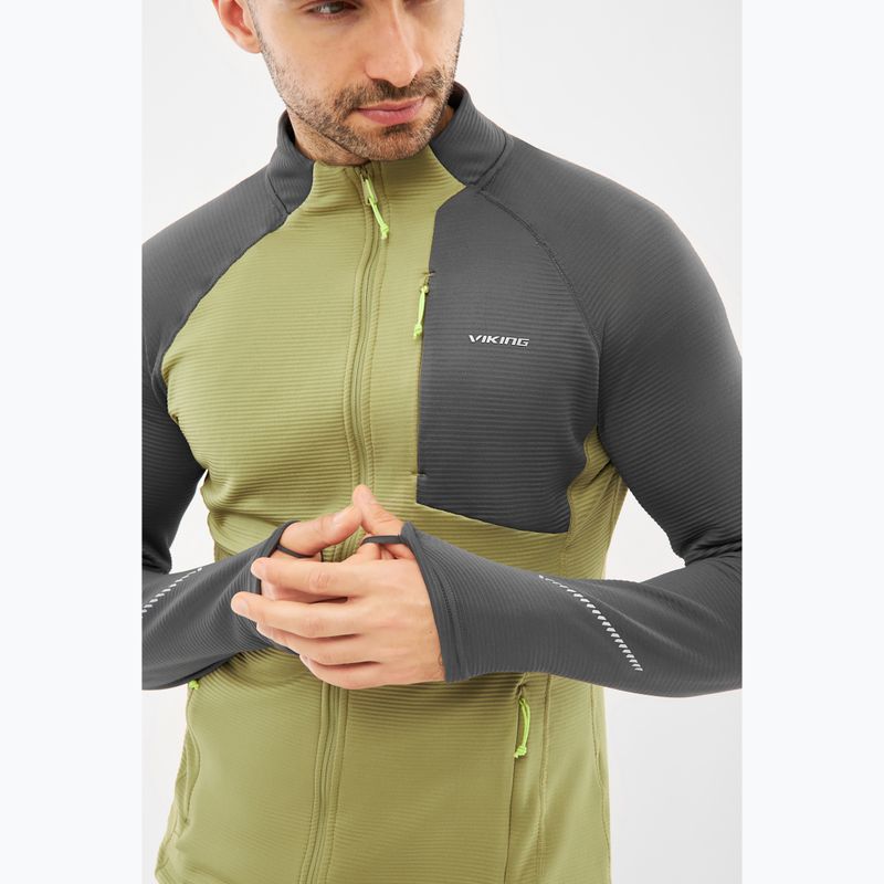 Men's trekking sweatshirt Viking Birger olive/dark grey 4