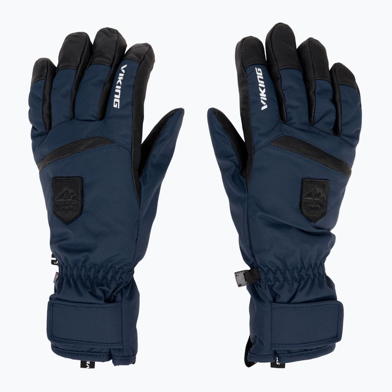 Men's ski gloves Viking Lars Ski navy/black leather 2