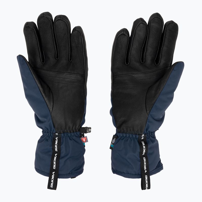 Men's ski gloves Viking Lars Ski navy/black leather 3