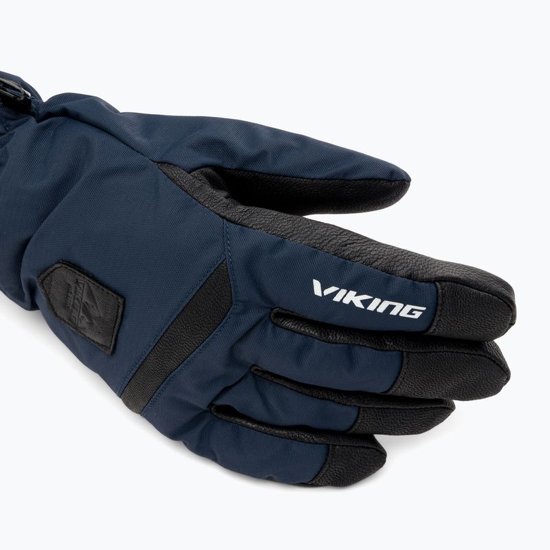 Men's ski gloves Viking Lars Ski navy/black leather 5