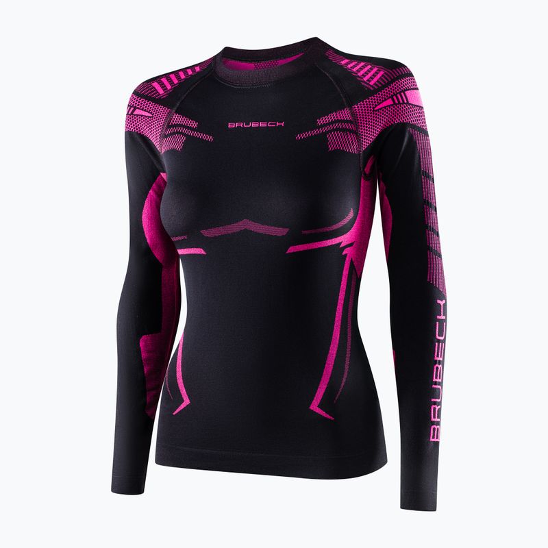 Women's Brubeck Dry thermal top black/fuchsia 3