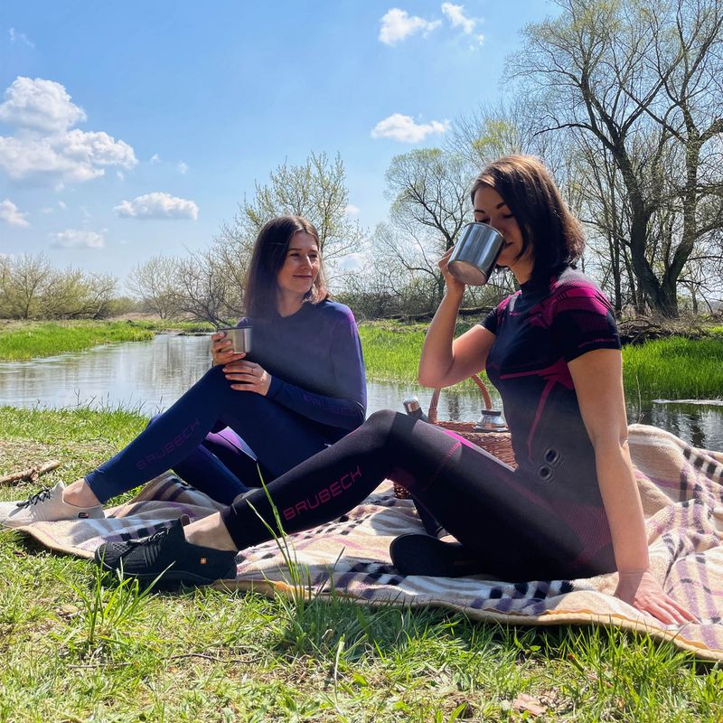 Women's thermoactive pants Brubeck Dry 9944 black/pink LE13260 5