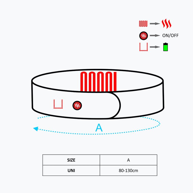 Glovii GB1U heated belt with USB input grey 10