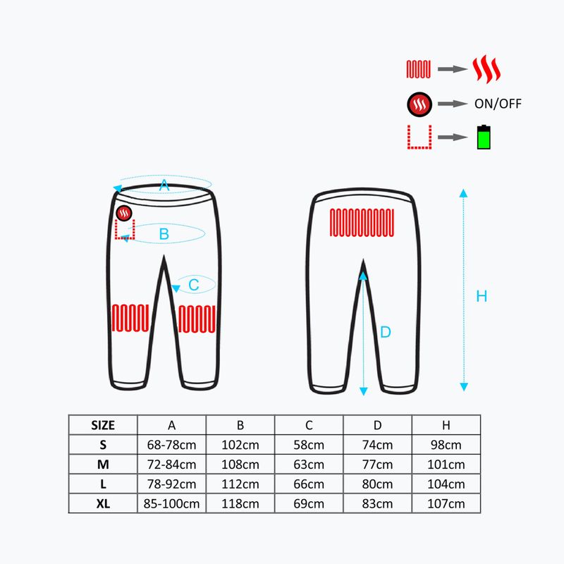 Glovii GP1R heated trousers red 9