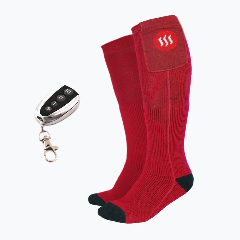 Glovii GQ3 heated socks with remote control red 2