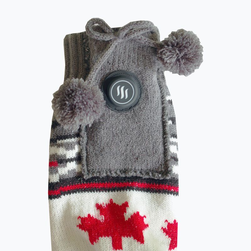 Glovii GQ4 white/red/grey heated slippers with socks 4