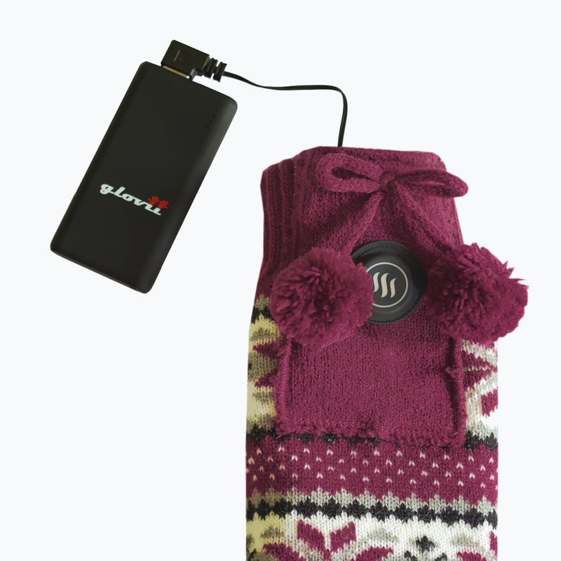 Glovii GQ5 white/red/grey heated slippers with socks 7