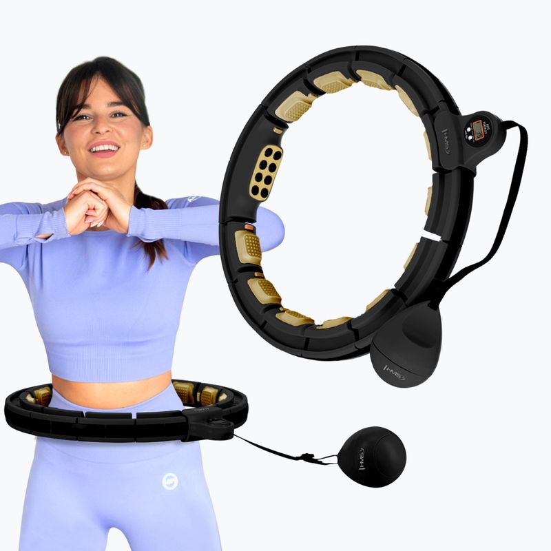 Hula hop with weight and counter HMS HHM13 black/gold 11