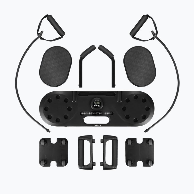Multifunctional board HMS DBP02 for abdominal muscle exercises and push-ups with straps 3w1 black 2