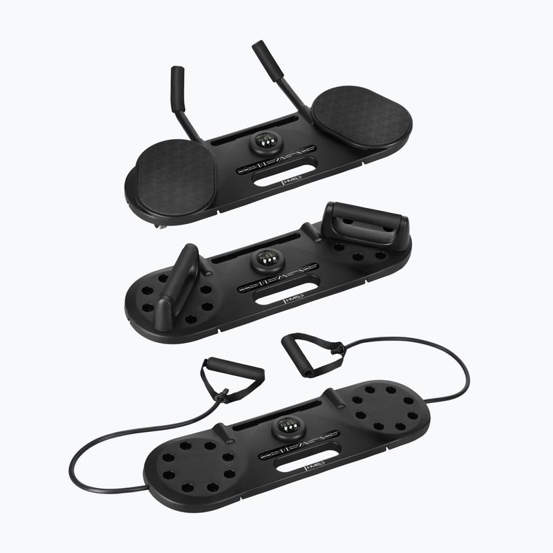 Multifunctional board HMS DBP02 for abdominal muscle exercises and push-ups with straps 3w1 black 3
