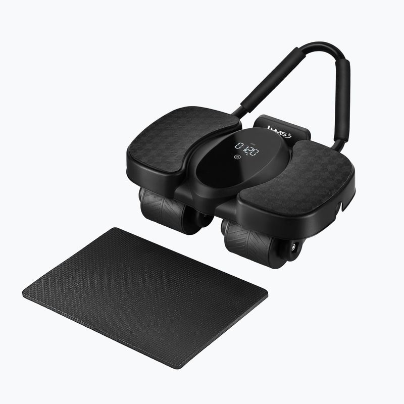 Automatic ab wheel for abdominal muscle exercises with support and display HMS KA40 black