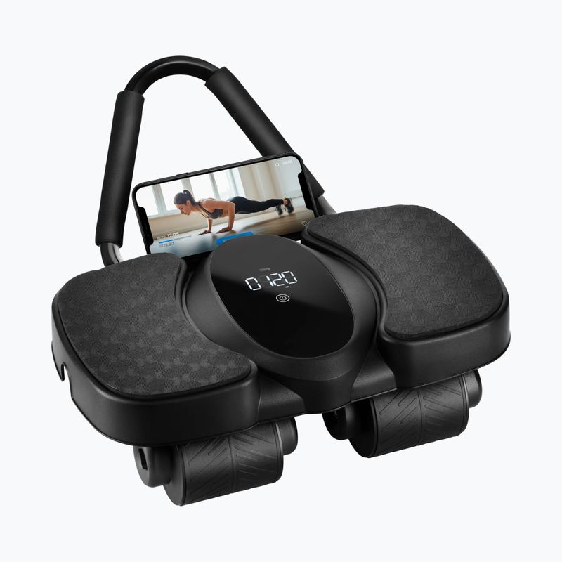 Automatic ab wheel for abdominal muscle exercises with support and display HMS KA40 black 6