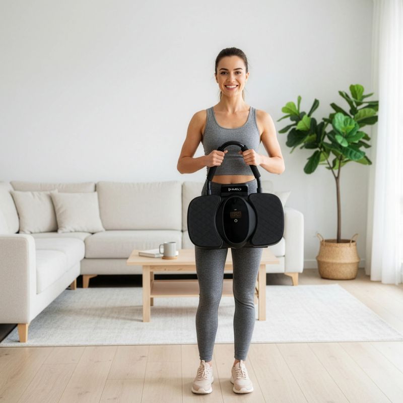 Automatic ab wheel for abdominal muscle exercises with support and display HMS KA40 black 10