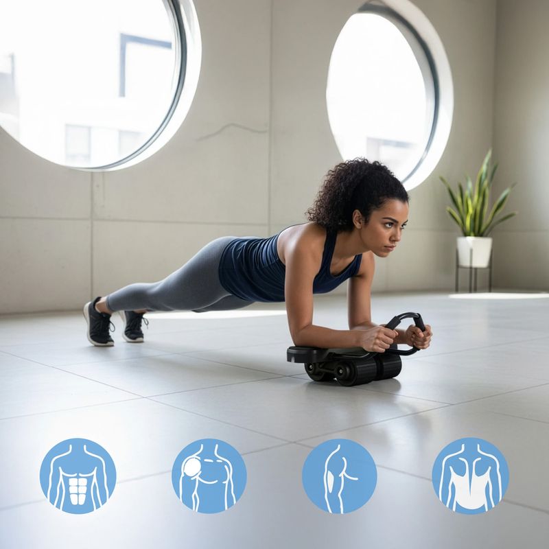 Automatic ab wheel for abdominal muscle exercises with support and display HMS KA40 black 12