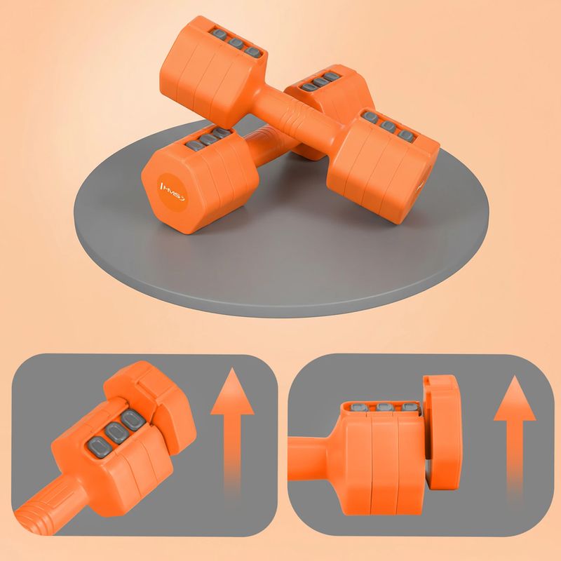 Adjustable dumbells HMS HL03 2 x 2,5 kg orange 7