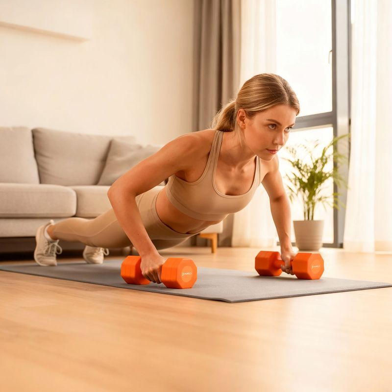 Adjustable dumbells HMS HL03 2 x 2,5 kg orange 9