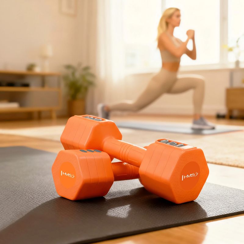 Adjustable dumbells HMS HL03 2 x 2,5 kg orange 11