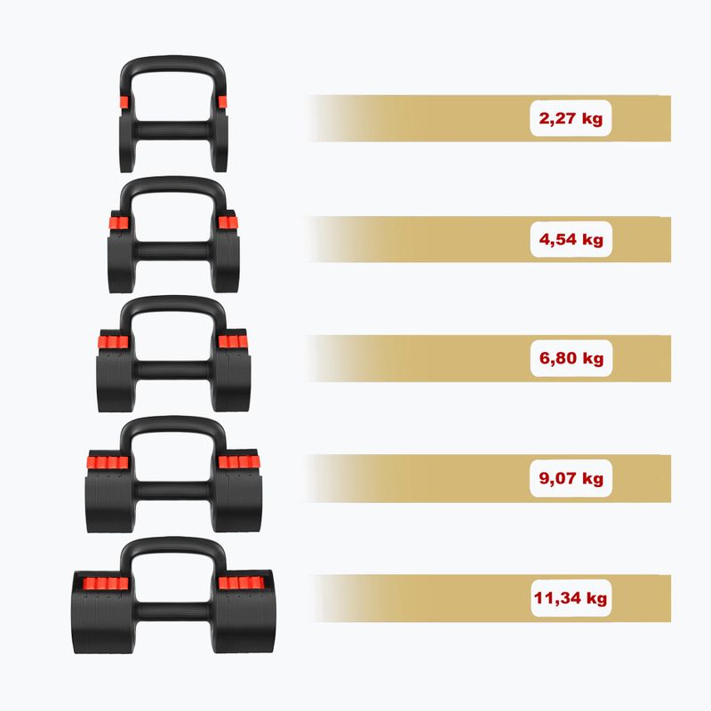 Adjustable dumbbell HMS HL05 3in1 11,34 kg kg black/red 4