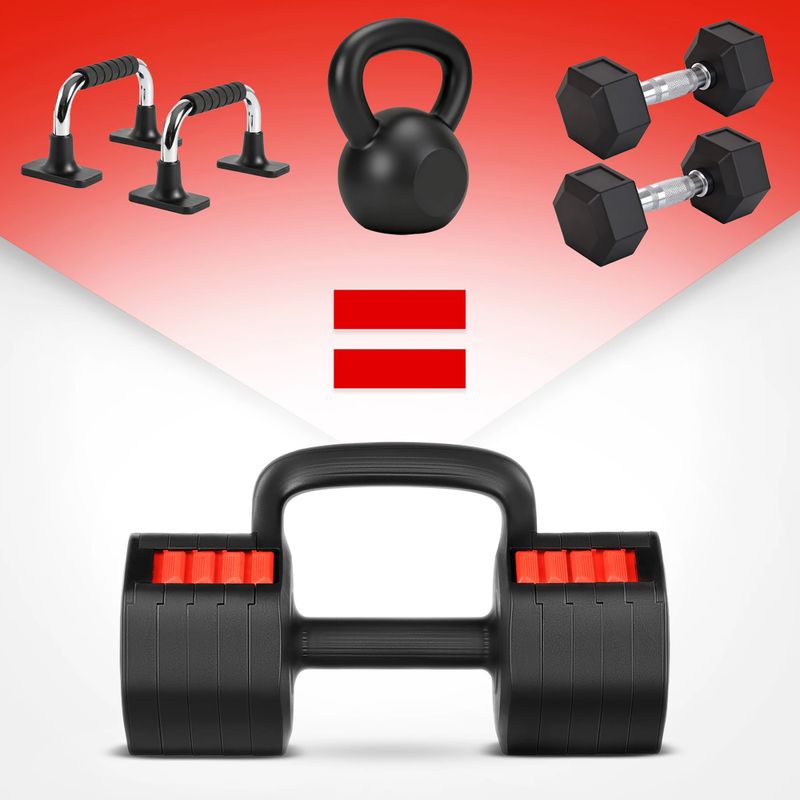 Adjustable dumbbell HMS HL05 3in1 11,34 kg kg black/red 5