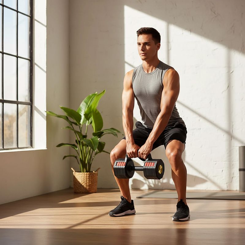 Adjustable dumbbell HMS HL05 3in1 11,34 kg kg black/red 11